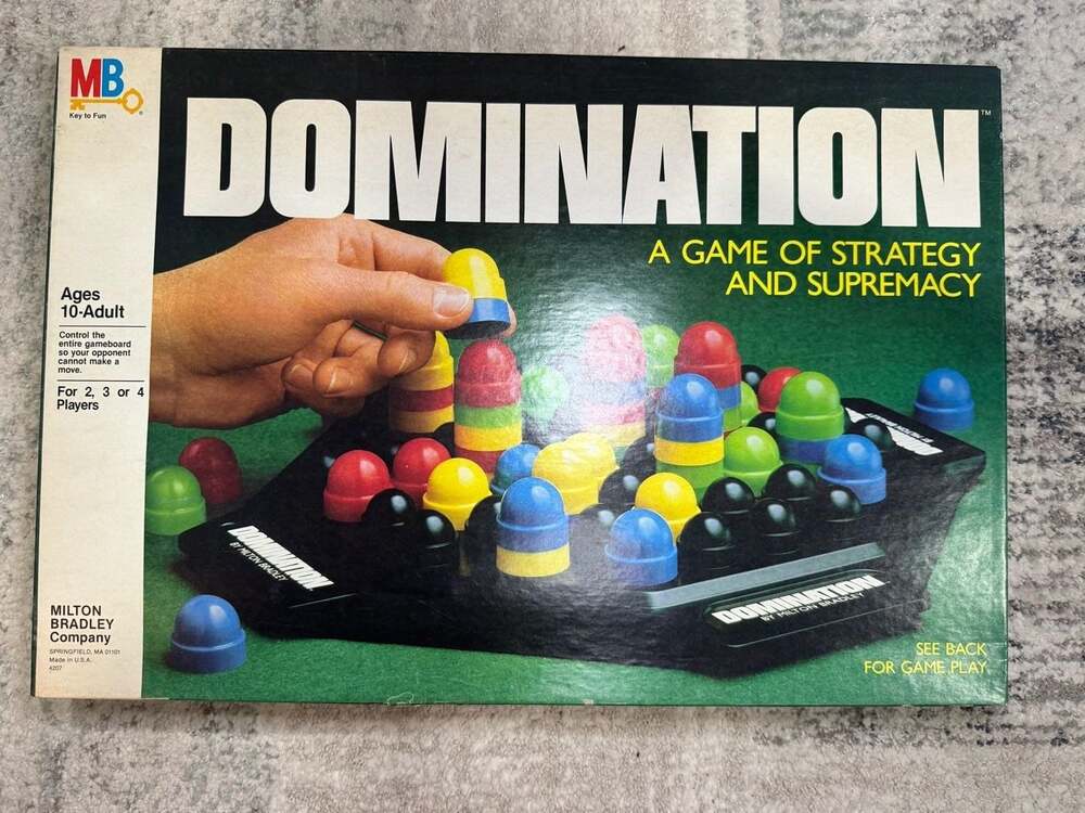 Vintage Domination Board Game 1982 Milton Bradley Stacking Kids Adult Family Fun